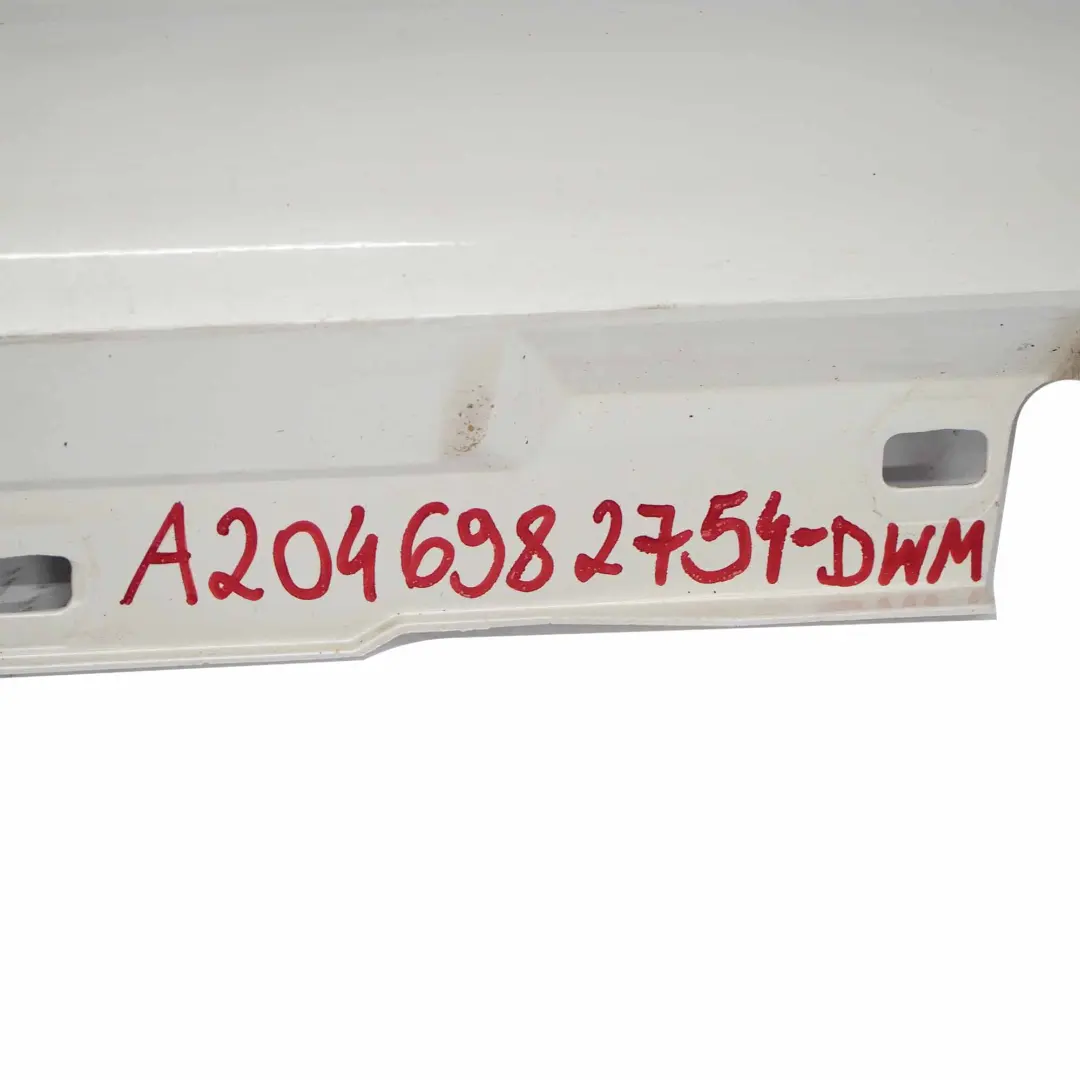 Mercedes W204 C63 Side Skirt Cover AMG Left N/S Sill Panel Diamond White - 799 - SKU A2046982754-DWM - Part number A2046982754
