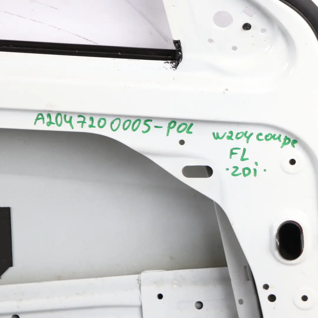 Door Front Left N/S Polar White - 149 to Mercedes C204 W204 Coupe with Part number A2047200005 Mercedes C204 W204 Coupe Door Front Left N/S Polar White - 149 - SKU A2047200005-POL - Part number A2047200005