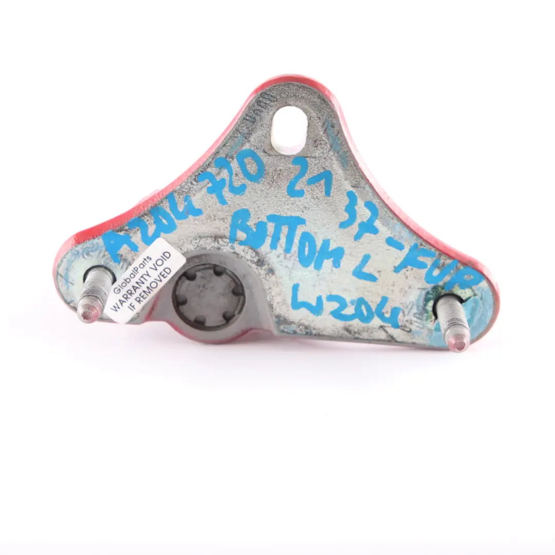 Door Hinge Front Left N/S Lower Hinge Fire Opal Red - 590 to Mercedes W204 Coupe with Part number A2047202137 Mercedes W204 Coupe Door Hinge Front Left N/S Lower Hinge Fire Opal Red - 590 - SKU A2047202137-FUP - Part number A2047202137
