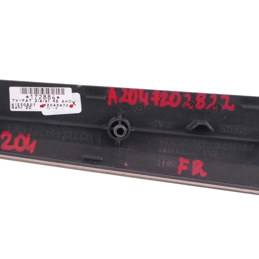 Mercedes W204 Door Strip Trim Cover Moulding Front Right O/S Wood - SKU A2047202822 - Part number A2047202822