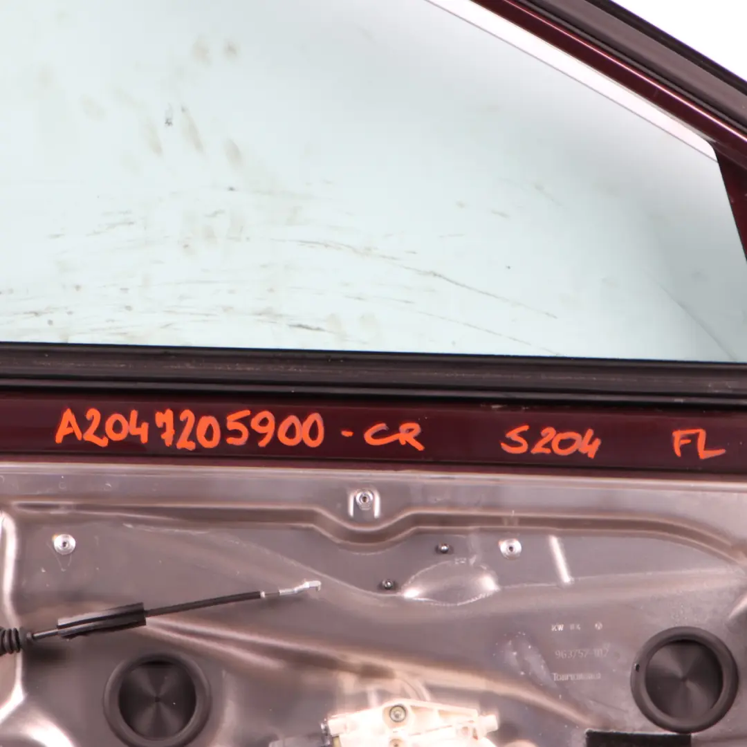 Door Front Left N/S Covering Carneol Red Metallic - 544 to Mercedes W204 with Part number A2047205900 Mercedes W204 Door Front Left N/S Covering Carneol Red Metallic - 544 - SKU A2047205900-CR - Part number A2047205900