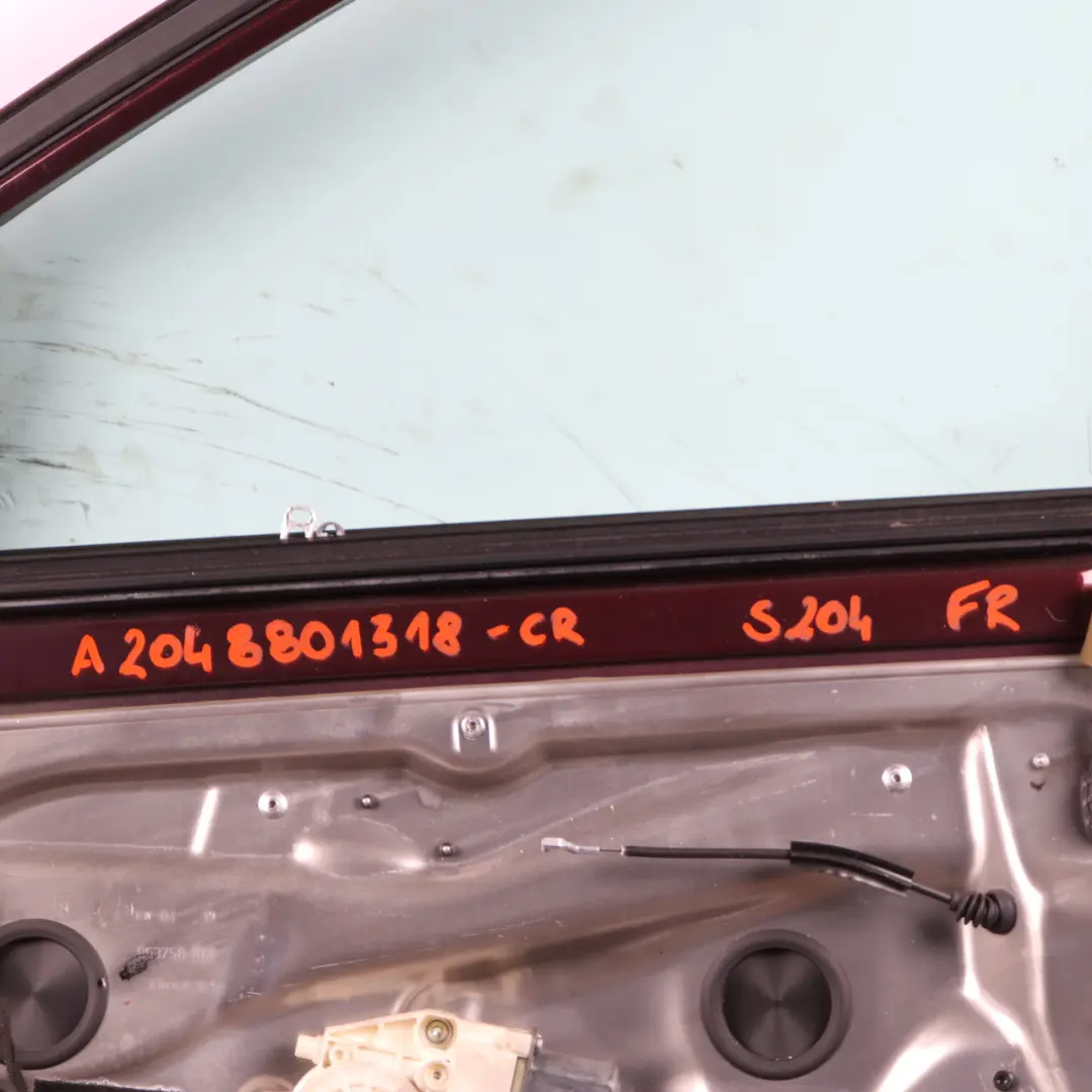 Door Front Right O/S Covering Carneol Red Metallic - 544 to Mercedes W204 with Part number A2047206000 Mercedes W204 Door Front Right O/S Covering Carneol Red Metallic - 544 - SKU A2047206000-CR - Part number A2047206000