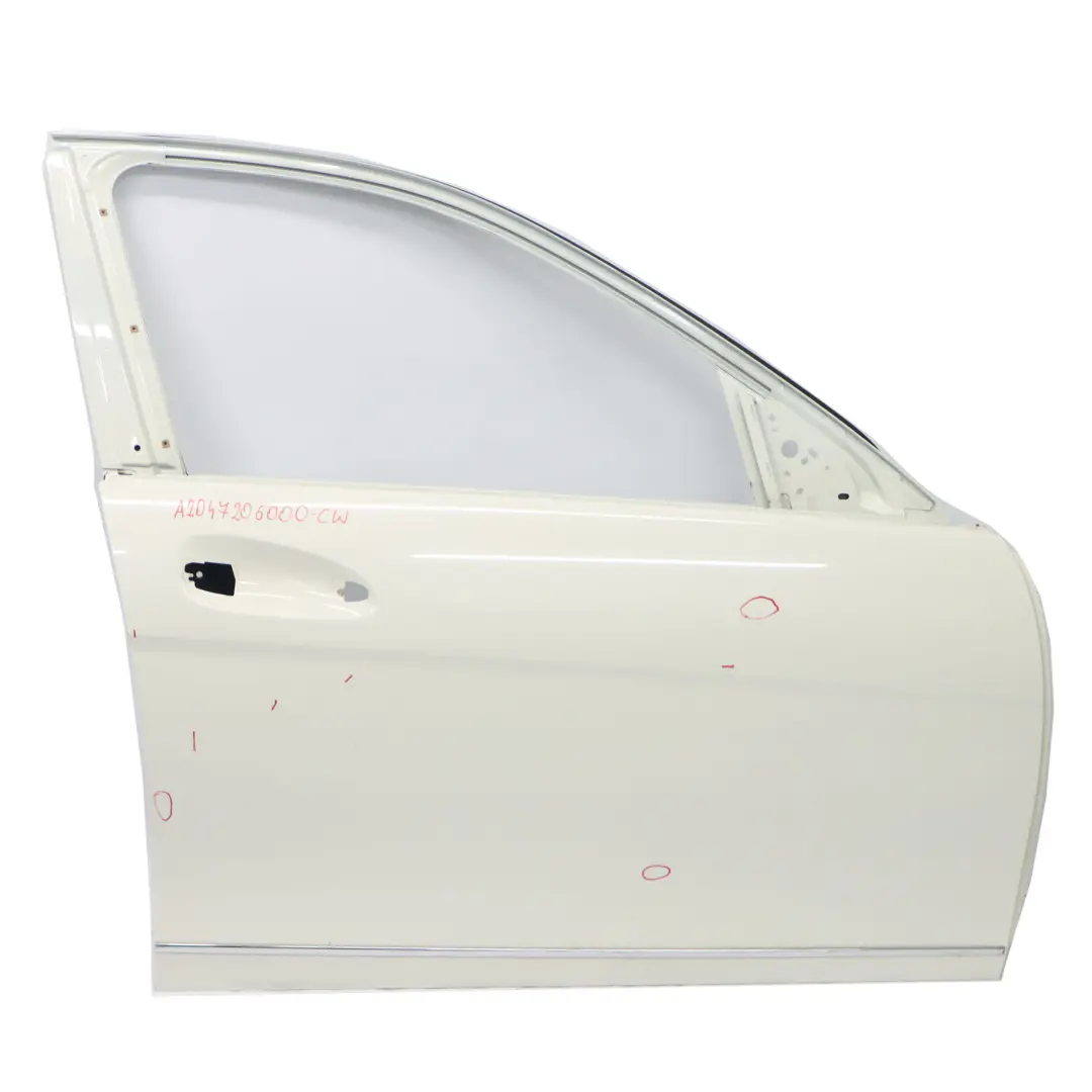 Mercedes W204 Door Front Right O/S Covering Calcite White - 650 - SKU A2047206000-CW - Part number A2047206000