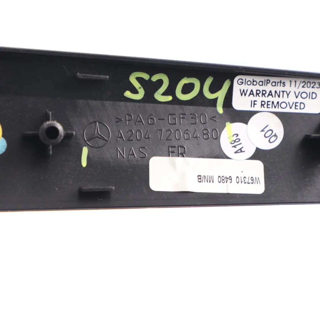 Mercedes W204 Door Strip Cover Trim Front Right O/S Decor Aluminium - SKU A2047206480 - Part number A2047206480
