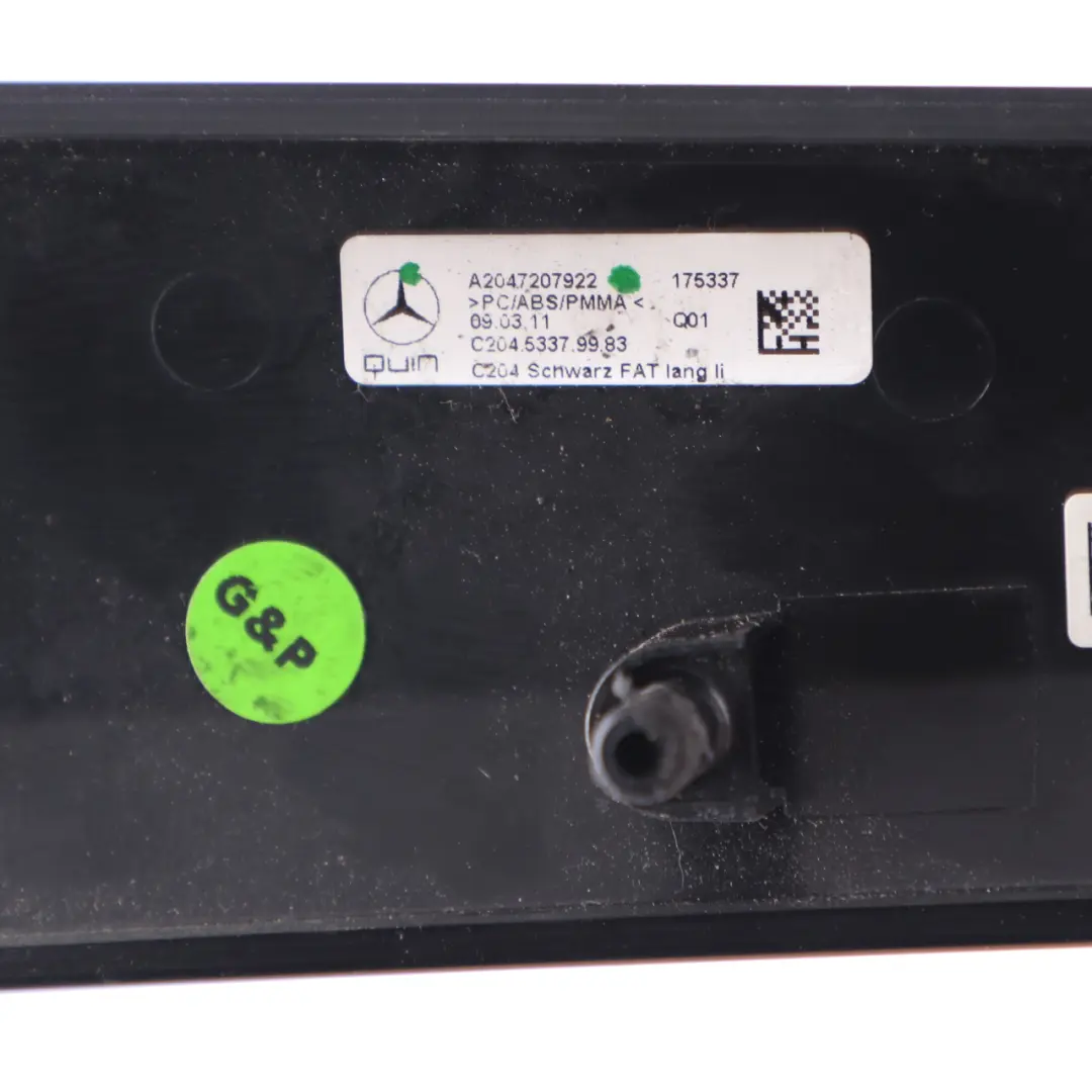 Door Card Panel Left N/S Decor Trim Black High Gloss to Mercedes C204 with Part number A2047207922 Mercedes C204 Door Card Panel Left N/S Decor Trim Black High Gloss - SKU A2047207922 - Part number A2047207922