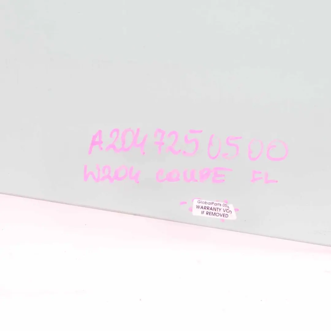 Window Glass Front Door Left Green AS2 to Mercedes W204 C204 Coupe with Part number A2047250500 Mercedes W204 C204 Coupe Window Glass Front Door Left Green AS2 - SKU A2047250500 - Part number A2047250500