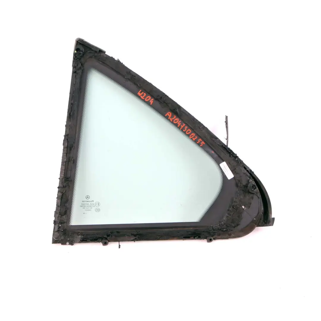 Window Glass Rear Right Door Quarter Side Green AS2 to Mercedes W204 with Part number A2047300255 Mercedes W204 Window Glass Rear Right Door Quarter Side Green AS2 - SKU A2047300255 - Part number A2047300255