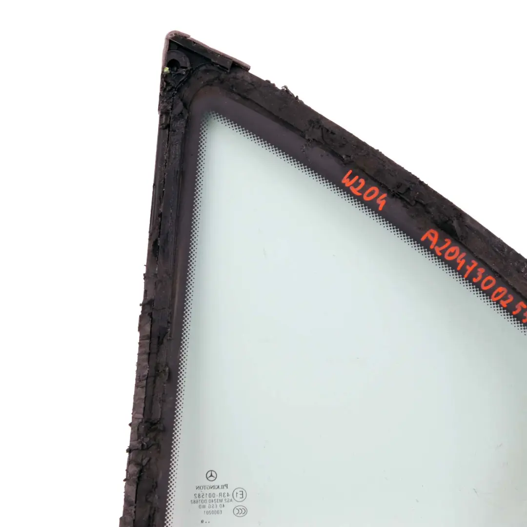 Mercedes W204 Window Glass Rear Right Door Quarter Side Green AS2 - SKU A2047300255 - Part number A2047300255