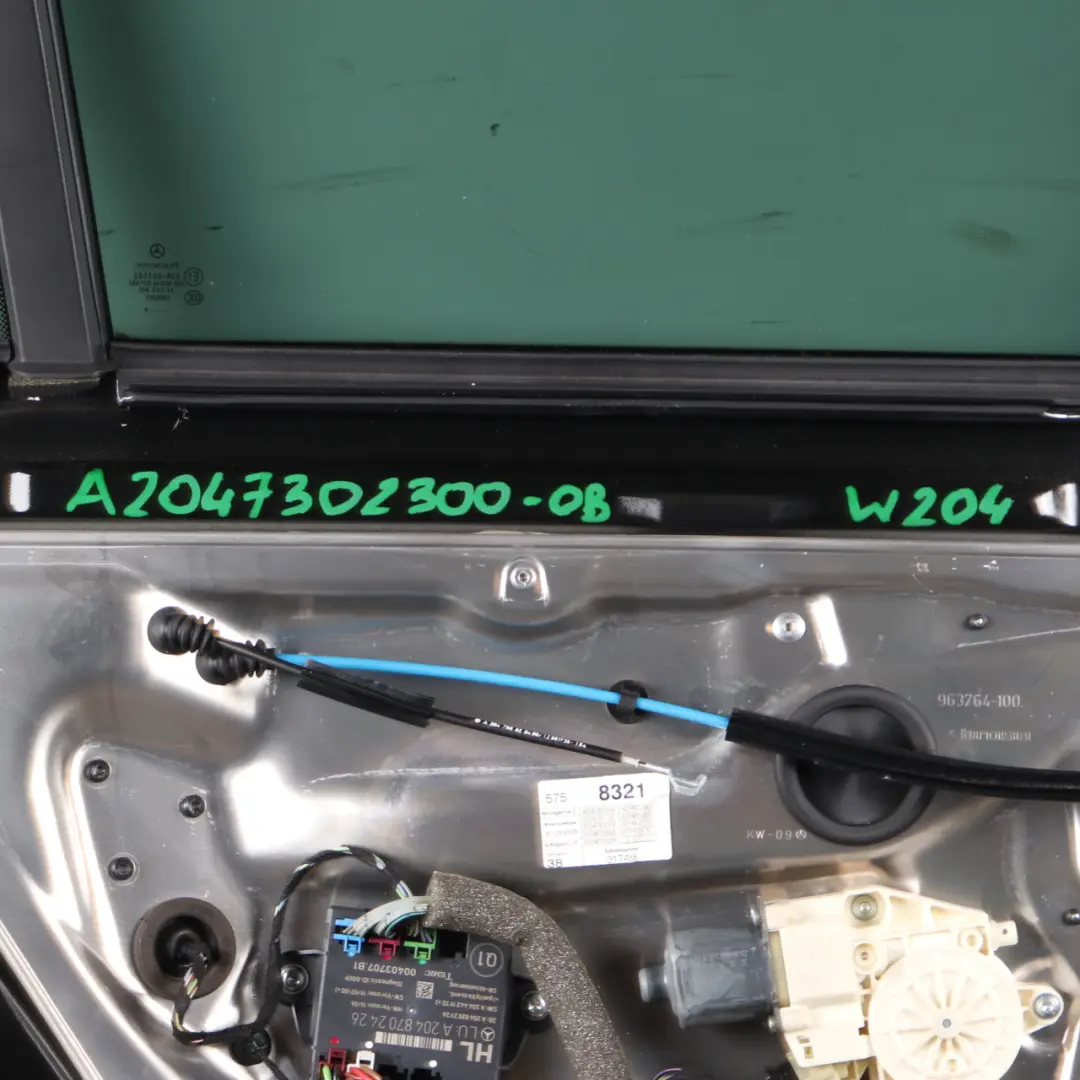 Mercedes W204 Door Rear Left N/S Covering Obsidian Black Metallic - 197 - SKU A2047302100-OB3 - Part number A2047302100