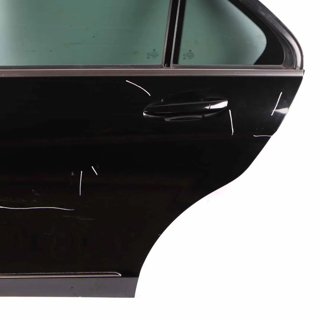 Door Rear Left N/S Covering Obsidian Black Metallic - 197 to Mercedes W204 with Part number A2047302100 Mercedes W204 Door Rear Left N/S Covering Obsidian Black Metallic - 197 - SKU A2047302100-OB3 - Part number A2047302100