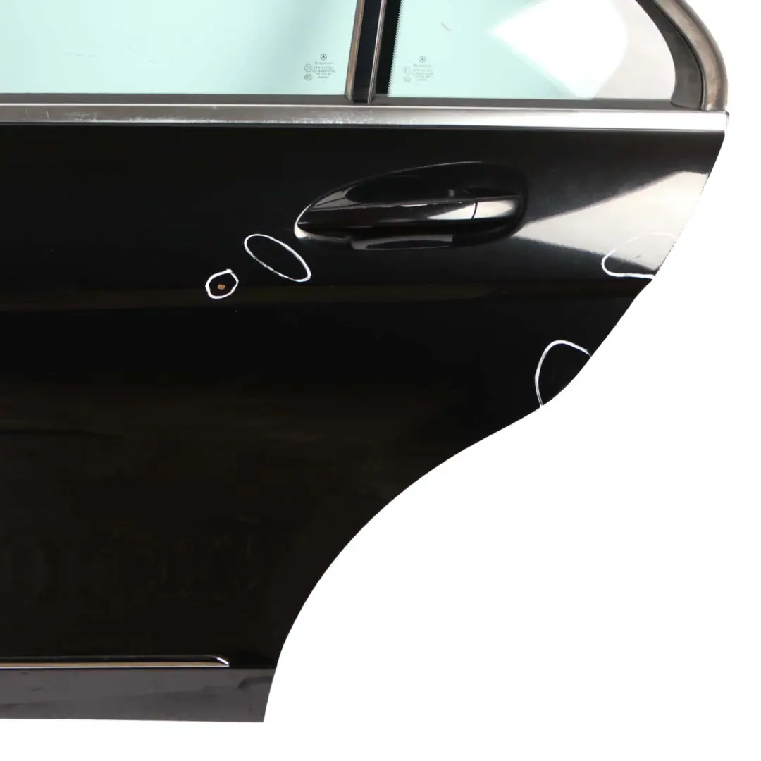 Door Rear Left N/S Obsidian Black - 197 to Mercedes W204 Saloon with Part number A2047302200 Mercedes W204 Saloon Door Rear Left N/S Obsidian Black - 197 - SKU A2047302100-OB - Part number A2047302200