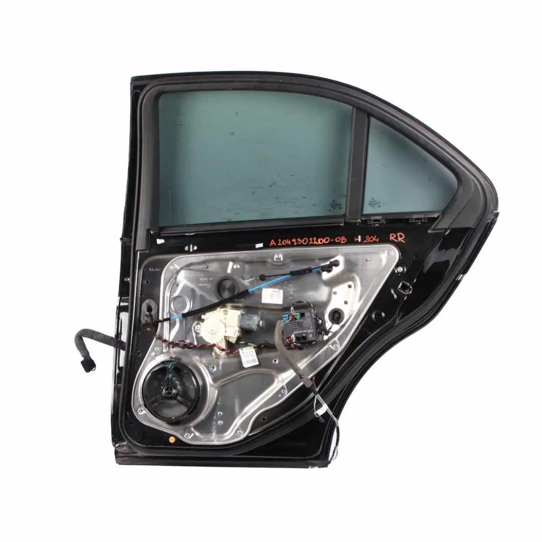 Door Rear Right O/S Covering Obsidian Black Metallic - 197 to Mercedes W204 with Part number A2047302200 Mercedes W204 Door Rear Right O/S Covering Obsidian Black Metallic - 197 - SKU A2047302200-OB1 - Part number A2047302200