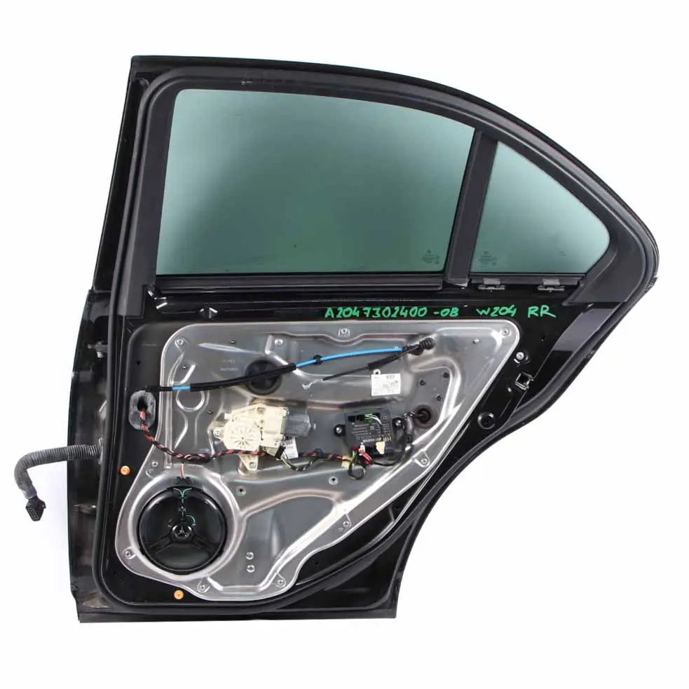 Door Rear Right O/S Covering Obsidian Black Metallic - 197 to Mercedes W204 with Part number A2047302200 Mercedes W204 Door Rear Right O/S Covering Obsidian Black Metallic - 197 - SKU A2047302200-OB2 - Part number A2047302200
