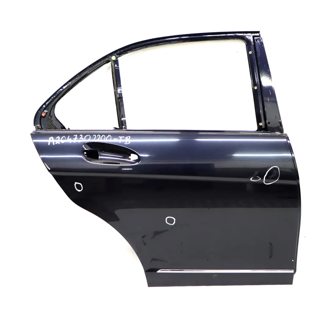 Door Rear Right O/S Tanzanite Blue Metallic - 359 to Mercedes W204 with Part number A2047302200 Mercedes W204 Door Rear Right O/S Tanzanite Blue Metallic - 359 - SKU A2047302200-TB - Part number A2047302200