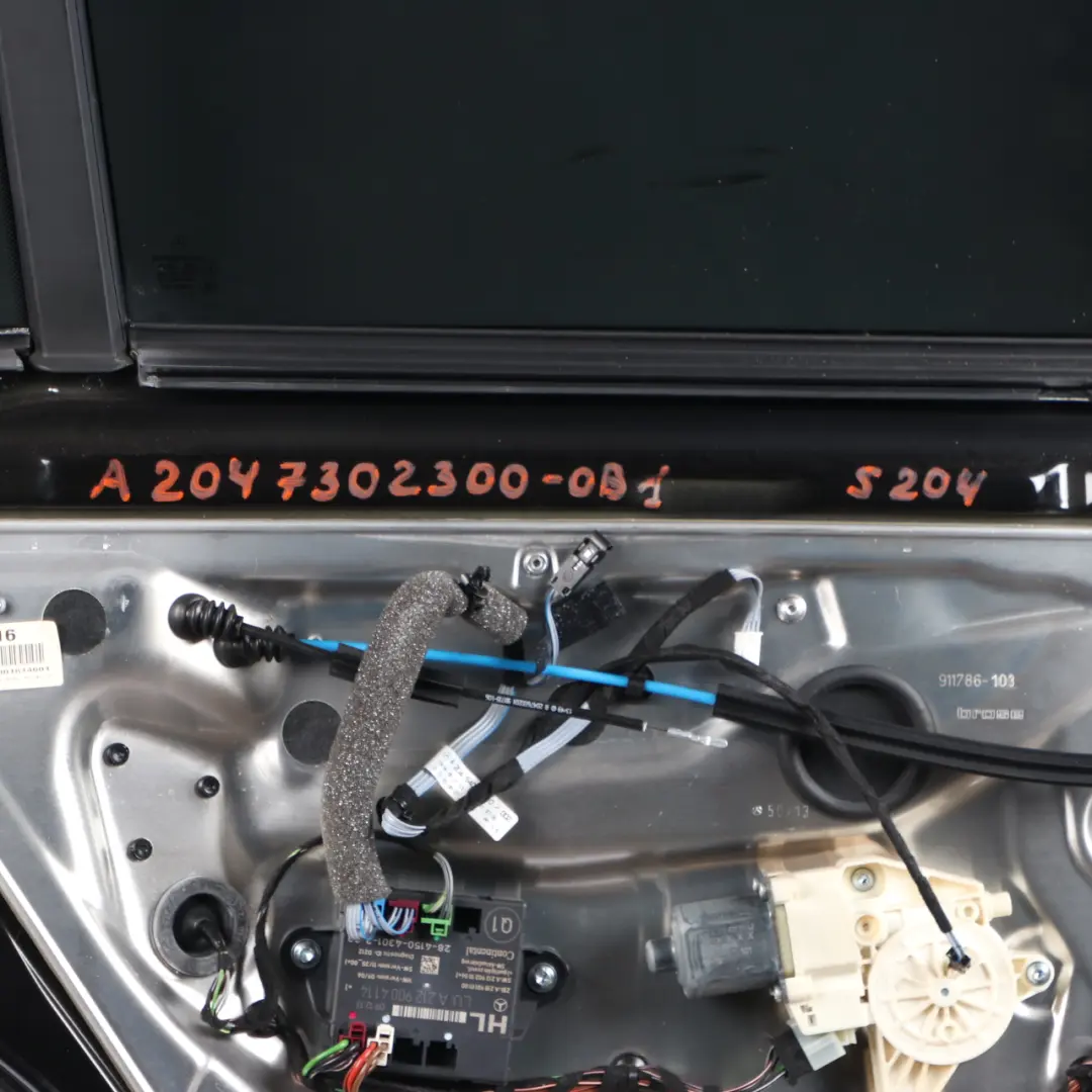 Door Rear Left N/S Covering Obsidian Black Metallic - 197 to Mercedes S204 Estate with Part number A2047302300 Mercedes S204 Estate Door Rear Left N/S Covering Obsidian Black Metallic - 197 - SKU A2047302300-OB1 - Part number A2047302300