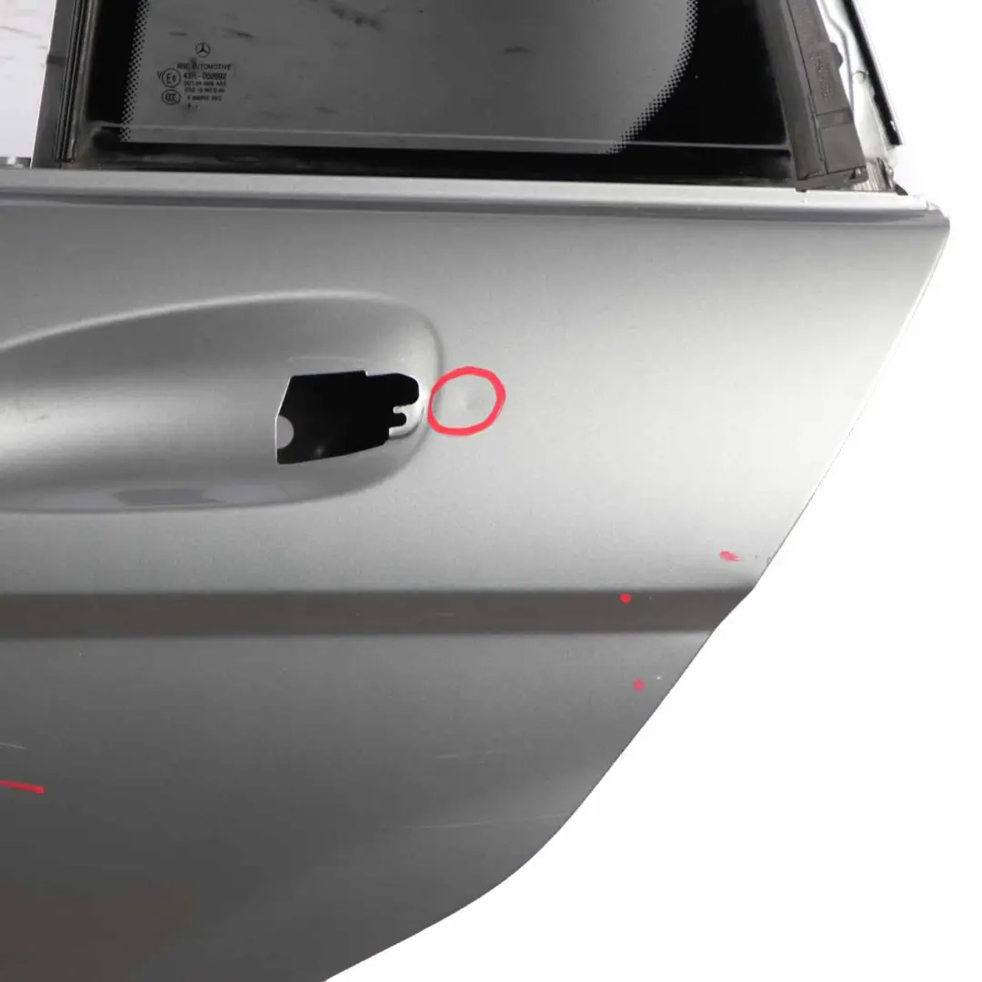 Door Rear Left N/S Covering Palladium Silver Metallic - 792 to Mercedes S204 with Part number A2047302300 Mercedes S204 Door Rear Left N/S Covering Palladium Silver Metallic - 792 - SKU A2047302300-PAL - Part number A2047302300