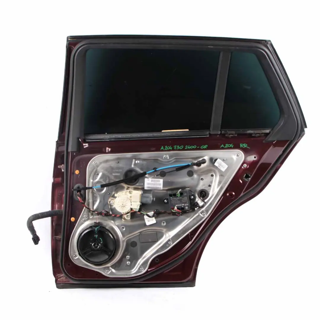 Door Rear Right O/S Covering Carneol Red Metallic - 544 to Mercedes S204 Estate with Part number A2047302400 Mercedes S204 Estate Door Rear Right O/S Covering Carneol Red Metallic - 544 - SKU A2047302400-CR - Part number A2047302400