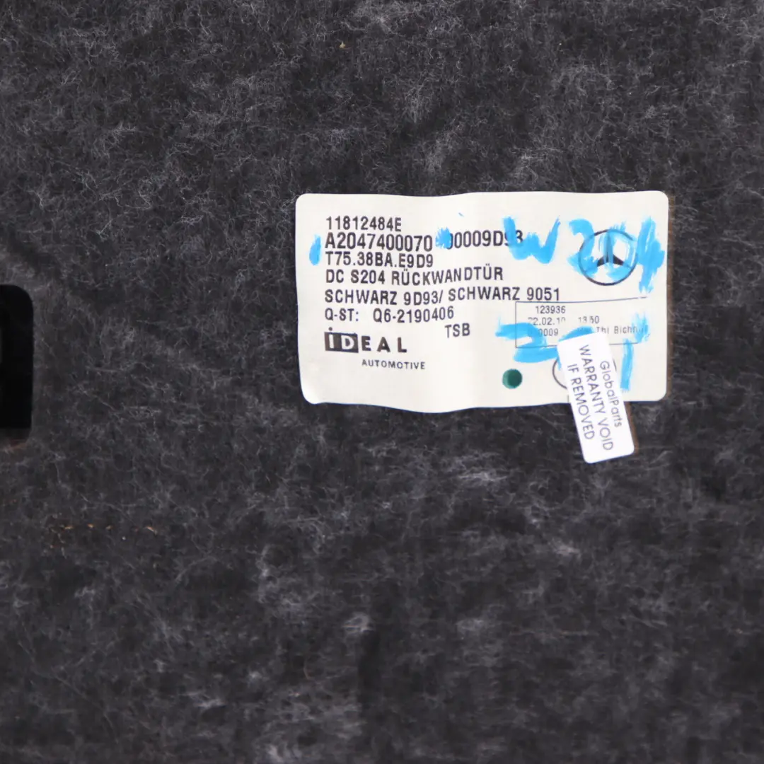Couvercle de hayon intérieur de coffre arrière pour Mercedes W204 à propos du numéro de pièce A2047400070 Mercedes W204 Couvercle de hayon intérieur de coffre arrière - SKU A2047400070 - Numéro de pièce A2047400070