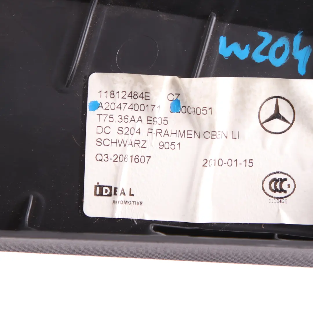 Trunk Boot Trim Mercedes S204 Upper Cover Panel Rear Left N/S Black to with Part number A2047400171 Trunk Boot Trim Mercedes S204 Upper Cover Panel Rear Left N/S Black - SKU A2047400171 - Part number A2047400171