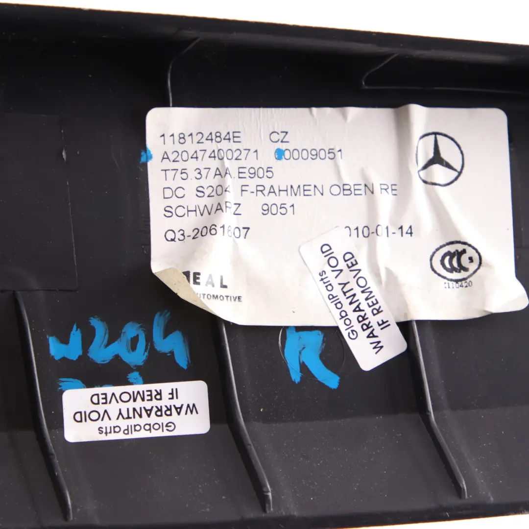  Trunk Boot Trim Mercedes S204 Upper Cover Panel Rear Right O/S Black - SKU A2047400271 - Part number A2047400271