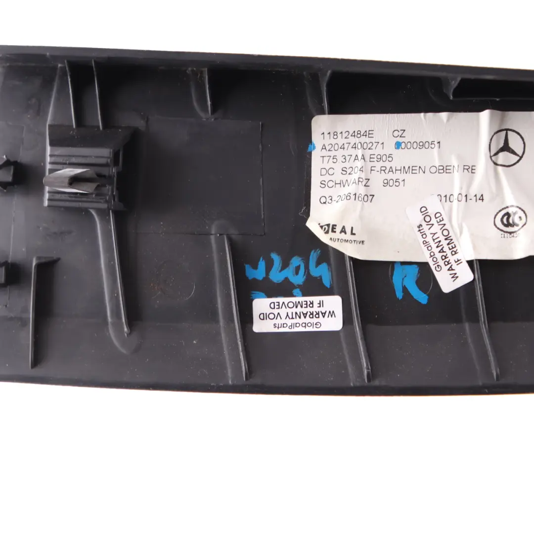  Embellecedor Maletero Mercedes S204 Tapa Superior Panel Trasero Derecho Negro - SKU A2047400271 - Número de pieza A2047400271