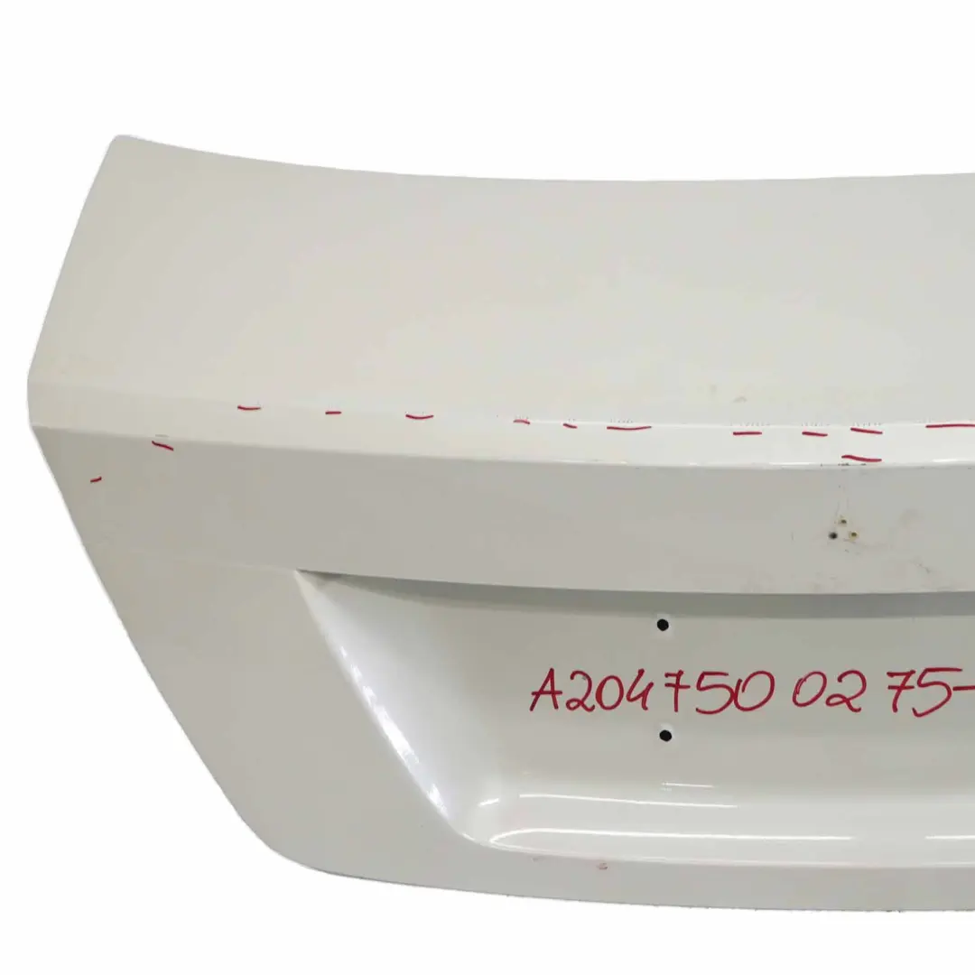 Boot Trunk Lid Tailgate C-Class Coupe Diamond White Metallic 799 to Mercedes C204 with Part number A2047500275 Mercedes C204 Boot Trunk Lid Tailgate C-Class Coupe Diamond White Metallic 799 - SKU A2047500275-DWM - Part number A2047500275