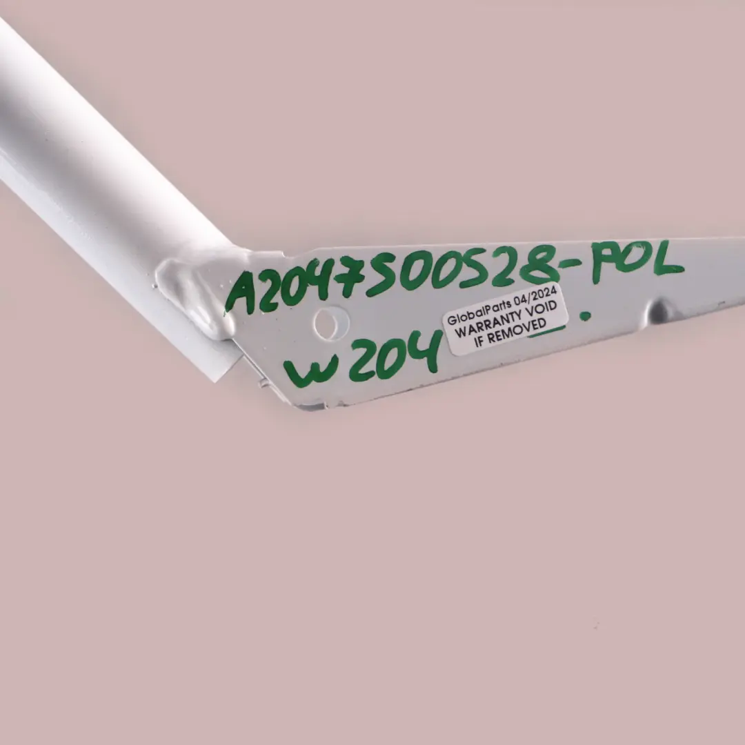 Trunk Tailgate Left N/S Hinge Polar White - 149 to Mercedes W204 with Part number A2047500528 Mercedes W204 Trunk Tailgate Left N/S Hinge Polar White - 149 - SKU A2047500528-POL - Part number A2047500528