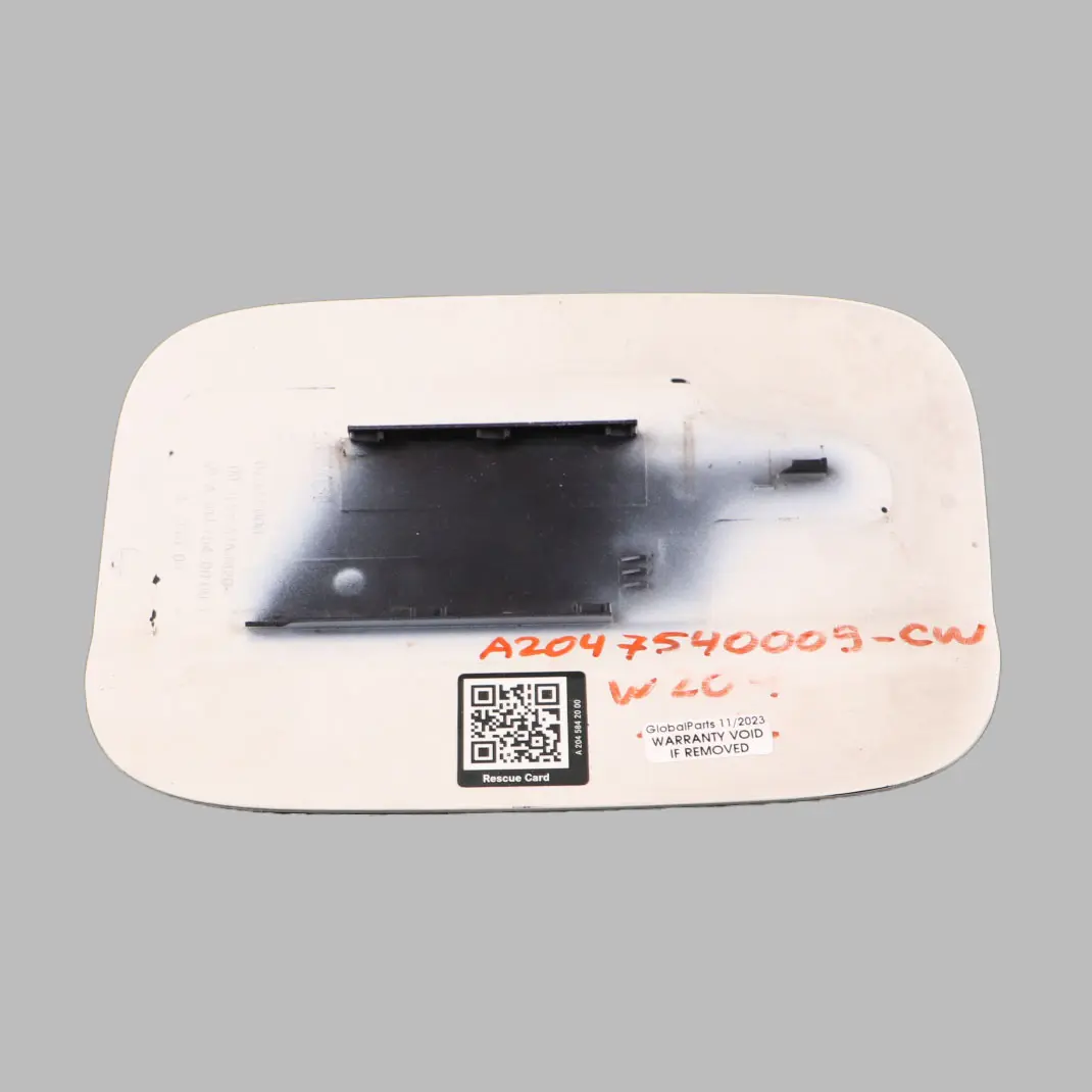 Mercedes W204 Fuel Filler Fill Flap Tank Cap Cover Calcite White 650 - SKU A2047540009-CW - Part number A2047540009