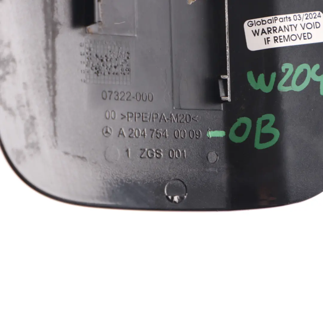 Flap Tank Cap Cover Obsidian Black - 197 to Mercedes W204 Fuel with Part number A2047540009 Mercedes W204 Fuel Flap Tank Cap Cover Obsidian Black - 197 - SKU A2047540009-OB - Part number A2047540009