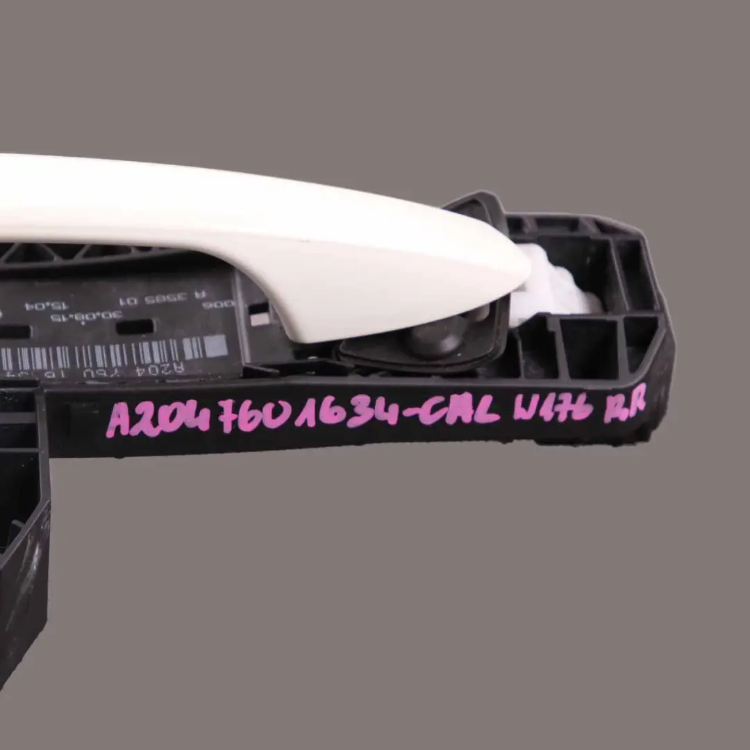  Door Handle Mercedes W176 Rear Right O/S Outside Calcite White - SKU A2047601634-CW - Part number A2047601634