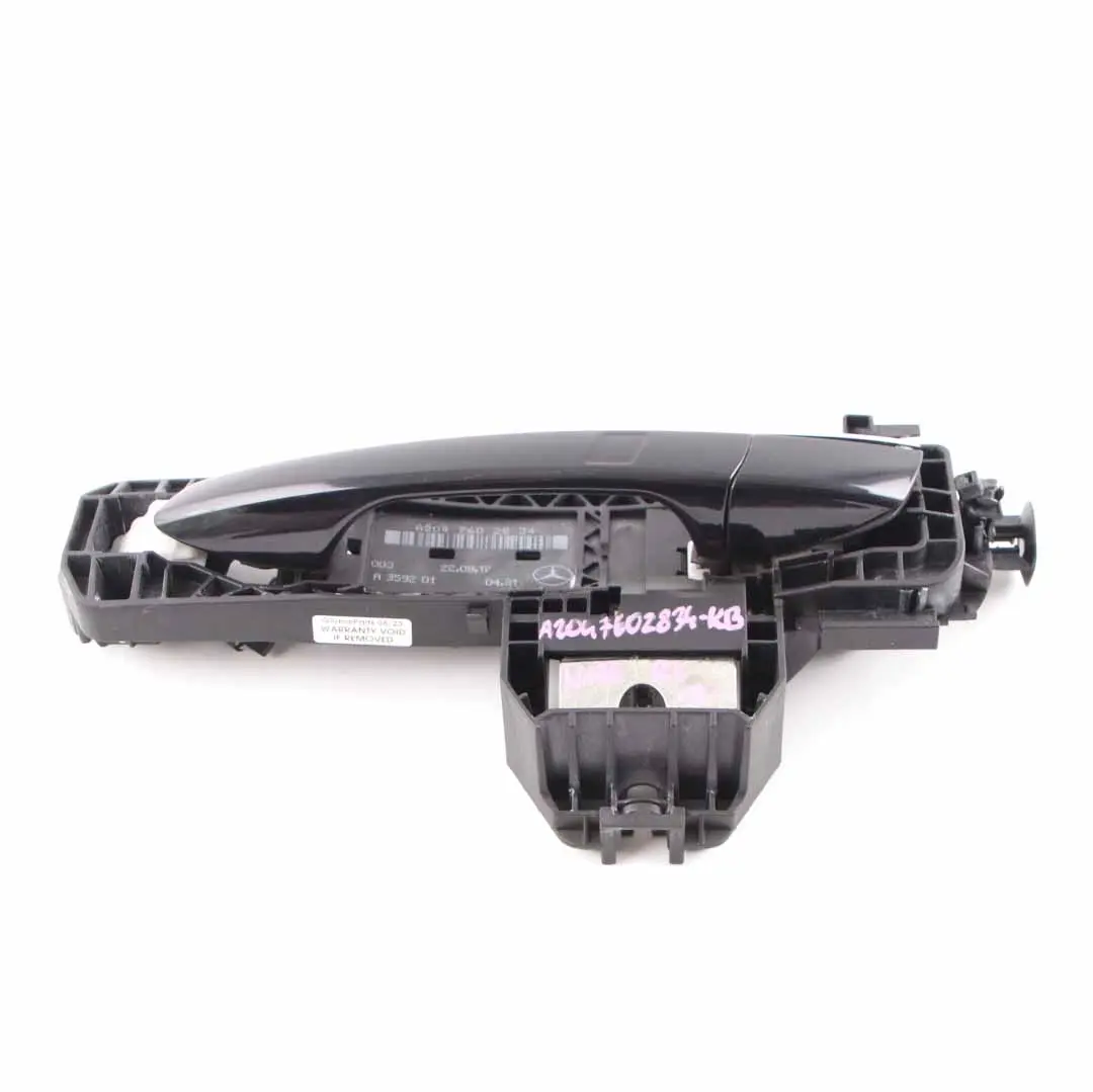 Door Grab Handle Rear Left N/S Outside Kosmos Black Metallic - 191 to Mercedes W176 with Part number A2047602834 Mercedes W176 Door Grab Handle Rear Left N/S Outside Kosmos Black Metallic - 191 - SKU A2047602834-KB - Part number A2047602834