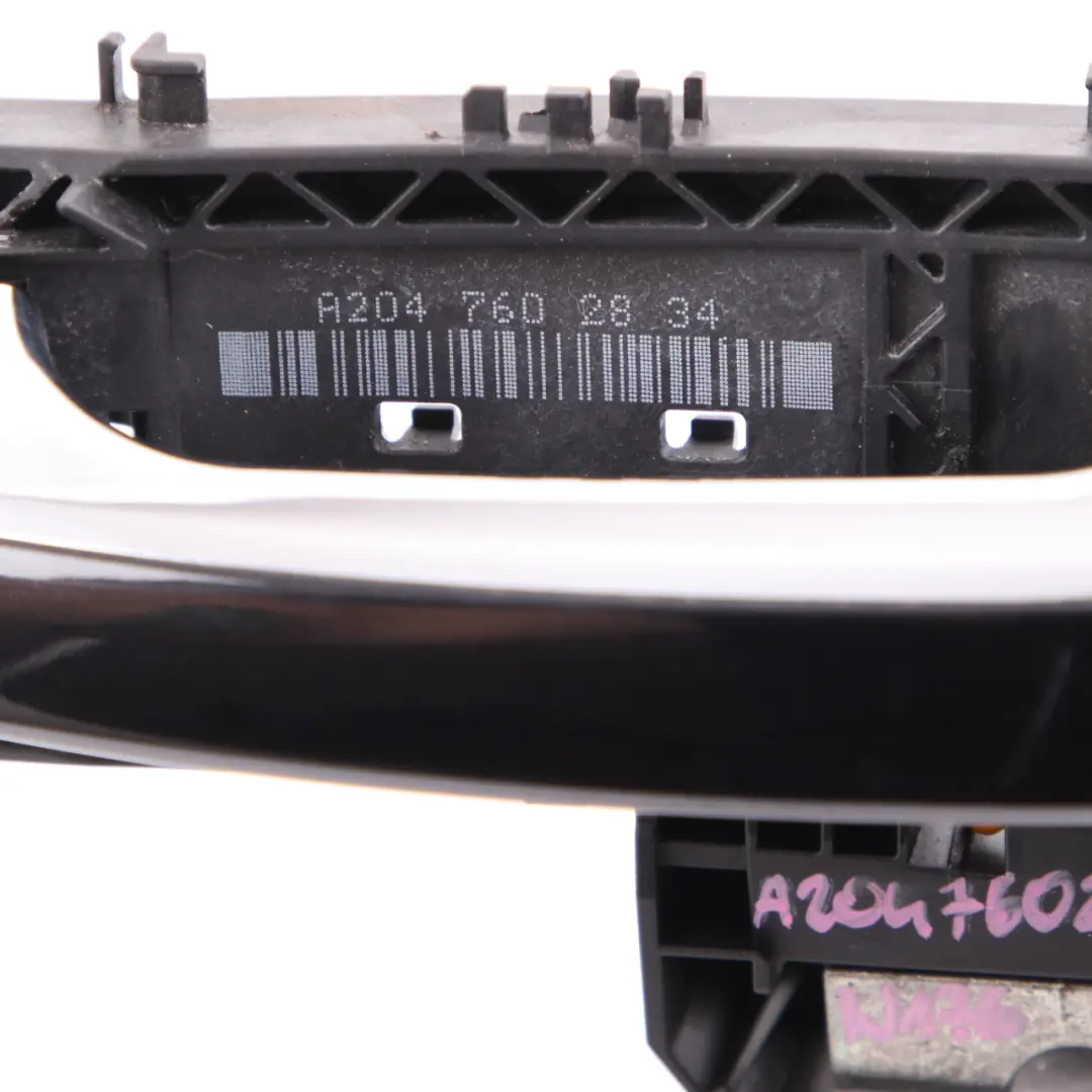 Door Grab Handle Rear Left N/S Outside Kosmos Black Metallic - 191 to Mercedes W176 with Part number A2047602834 Mercedes W176 Door Grab Handle Rear Left N/S Outside Kosmos Black Metallic - 191 - SKU A2047602834-KB - Part number A2047602834