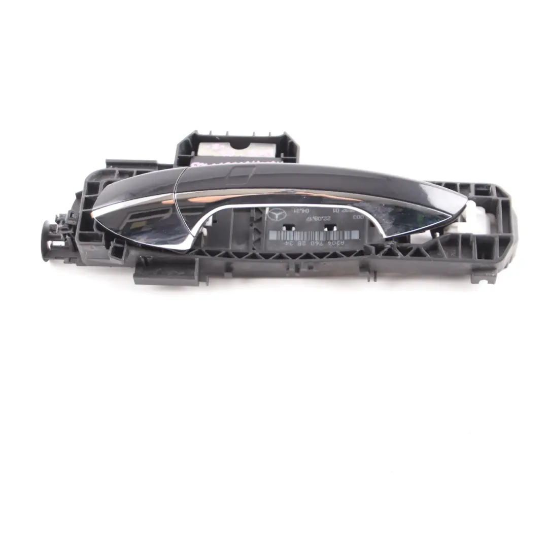 Mercedes W176 Door Grab Handle Rear Left N/S Outside Kosmos Black Metallic - 191 - SKU A2047602834-KB - Part number A2047602834