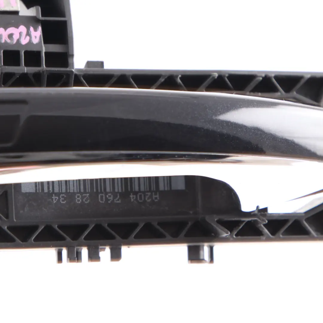Mercedes W176 Door Grab Handle Rear Left N/S Outside Kosmos Black Metallic - 191 - SKU A2047602834-KB - Part number A2047602834
