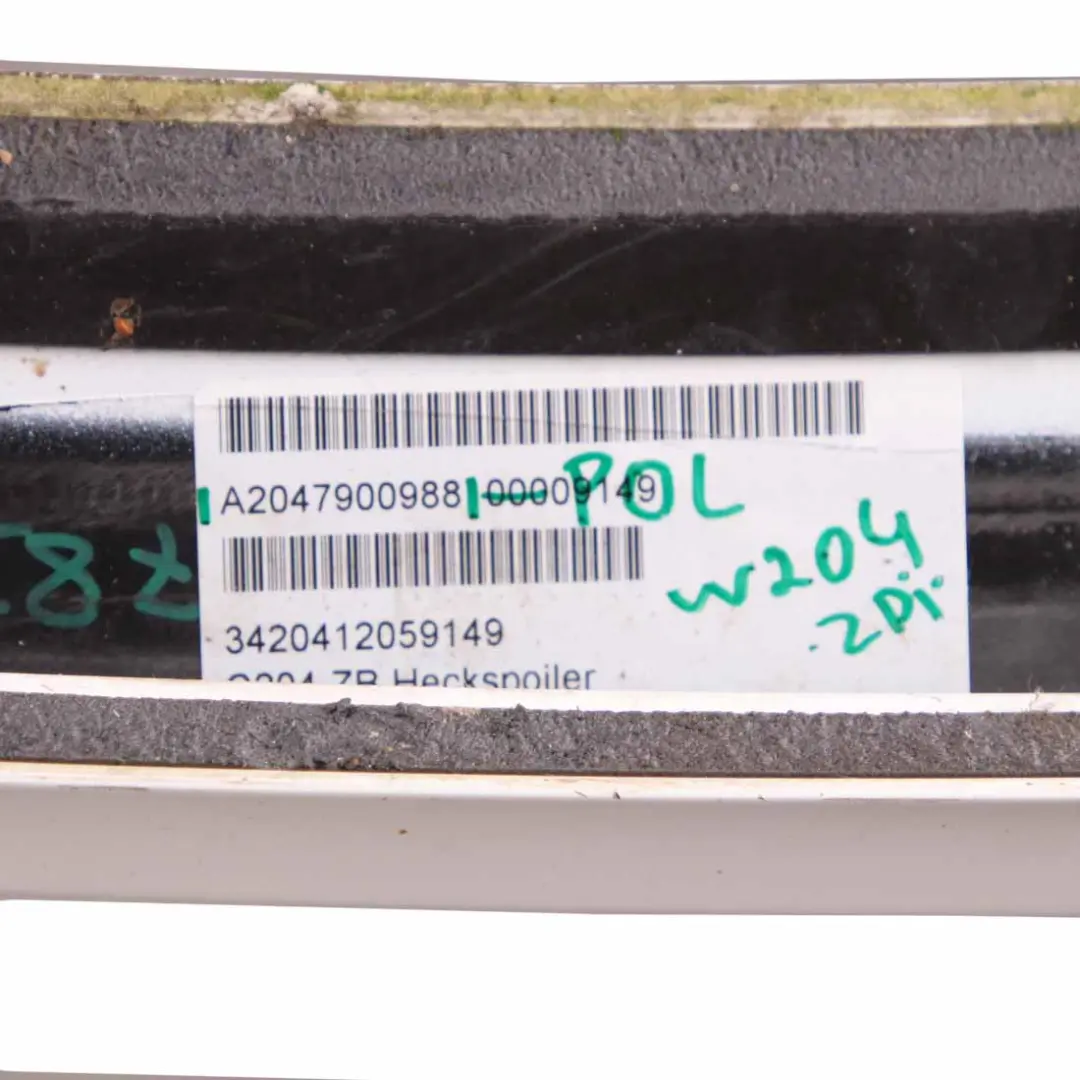 Spoiler AMG Boot Trunk Trim Panel Polar White 149 to Mercedes C204 Coupe Rear with Part number A2047900988 Mercedes C204 Coupe Rear Spoiler AMG Boot Trunk Trim Panel Polar White 149 - SKU A2047900988 - Part number A2047900988