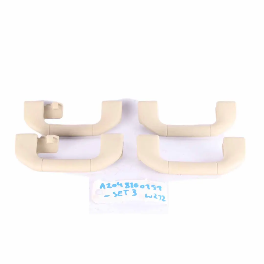 Mercedes W204 W212 Grab Handle Roof Front Rear Left Right N/O/S Set Beige - SKU A2048100151-SET3 - Part number A2048100151