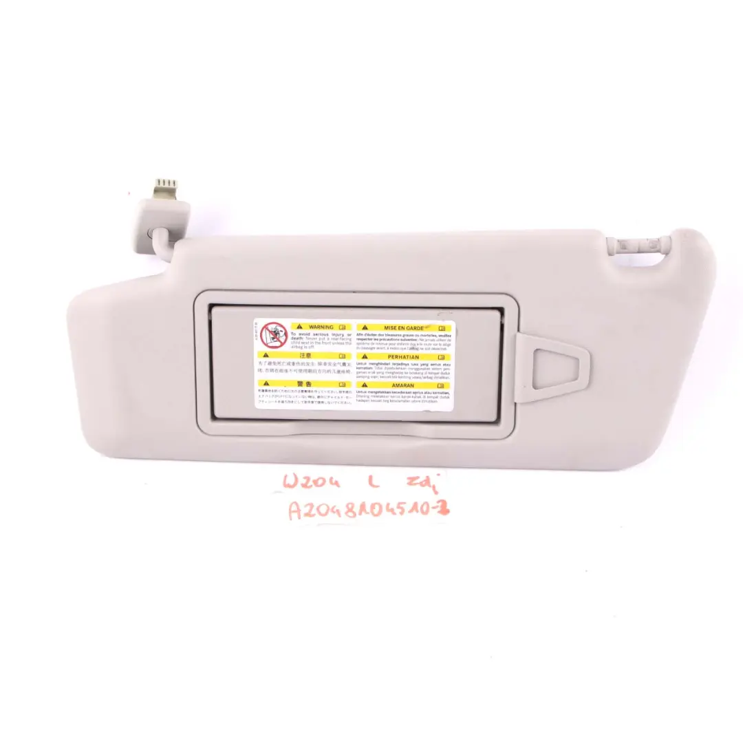 Osłona Przeciwsłoneczna Lewa Szara do Mercedes W204 o numerze A2048104510 Mercedes W204 Osłona Przeciwsłoneczna Lewa Szara - SKU A2048104510-2 - Numer Części A2048104510