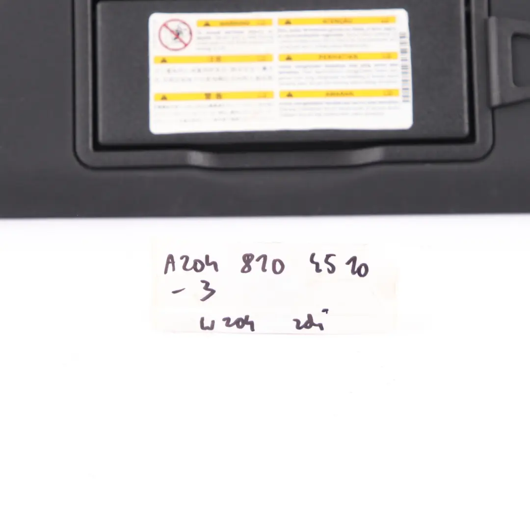 Mercedes W204 Sonnenblende Links Abdeckung Verkleidung Schwarz - SKU A2048104510-3 - Teilenummer A2048104510