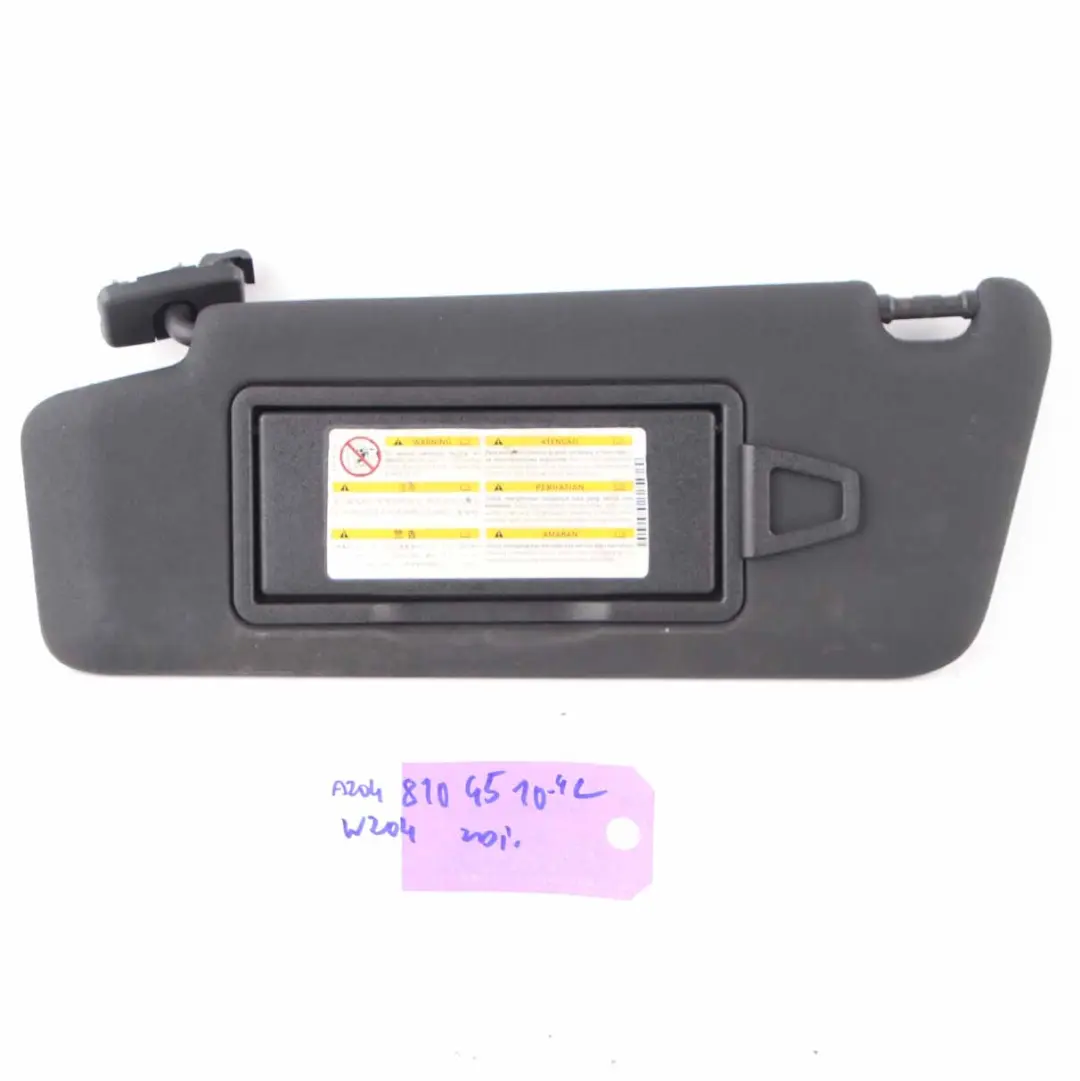 Mercedes W204 Izquierda Visera Parasol Cubierta Panel Negro - SKU A2048104510-4 - Número de pieza A2048104510