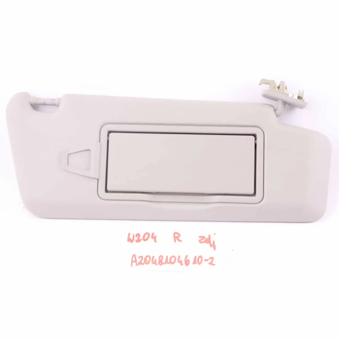 Sun Visor Right O/S Cover Trim Interior Grey to Mercedes W204 with Part number A2048104610 Mercedes W204 Sun Visor Right O/S Cover Trim Interior Grey - SKU A2048104610-2 - Part number A2048104610