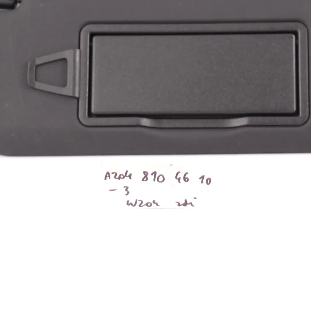 Mercedes W204 Sun Visor Cover Trim Panel Right O/S Black - SKU A2048104610-3 - Part number A2048104610