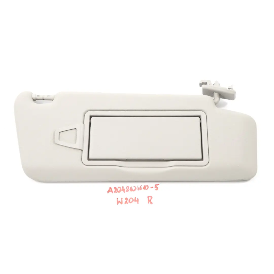 Mercedes W204 Sun Visor Cover Trim Panel Sunvisor Grey Right O/S - SKU A2048104610-5 - Part number A2048104610