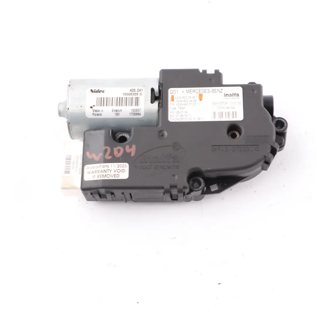 Unidad Control Techo Solar Motor Actuador Techo Solar para Mercedes W204 con número de pieza A2048200808 Mercedes W204 Unidad Control Techo Solar Motor Actuador Techo Solar - SKU A2048200808 - Número de pieza A2048200808