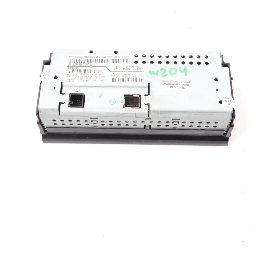 Mercedes W204 Schermo Display Unità Radio Multimediale Navigazione Satellitare - SKU A2048205497 - Numero di parte A2048205497