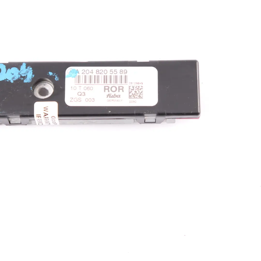 Antenna Amplifier Aerial Module Rear Right O/S Top to Mercedes S204 with Part number A2048205589 Mercedes S204 Antenna Amplifier Aerial Module Rear Right O/S Top - SKU A2048205589 - Part number A2048205589
