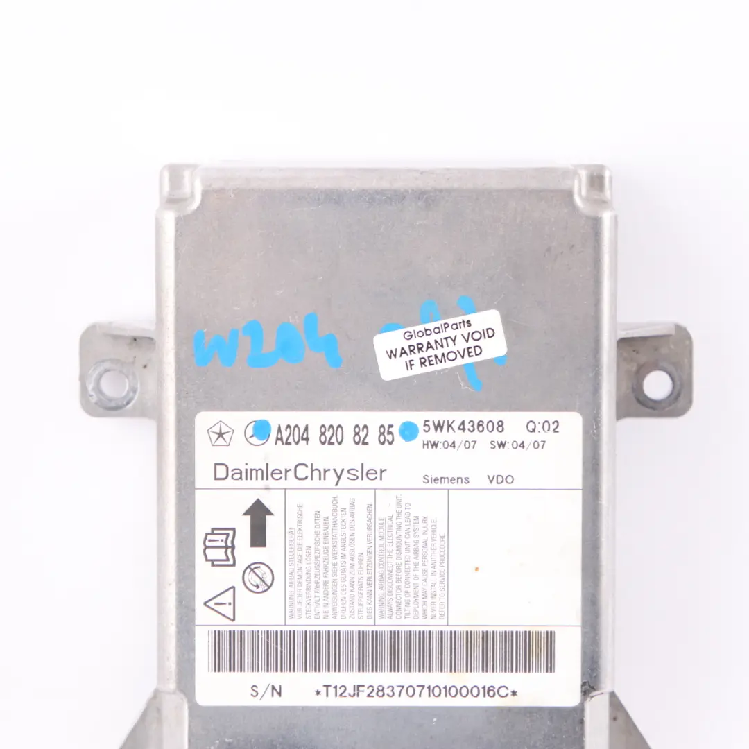 Sensor Moduł Airbag Poduszek do Mercedes W204 o numerze A2048208285 Mercedes W204 Sensor Moduł Airbag Poduszek - SKU A2048208285 - Numer Części A2048208285