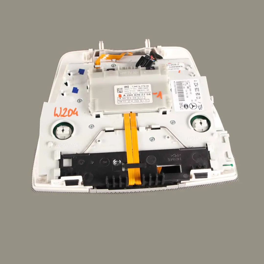 Luz de Techo Interior Delantera Gris para Mercedes W204 con número de pieza A2048208501 Mercedes W204 Luz de Techo Interior Delantera Gris - SKU A2048208501-1 - Número de pieza A2048208501