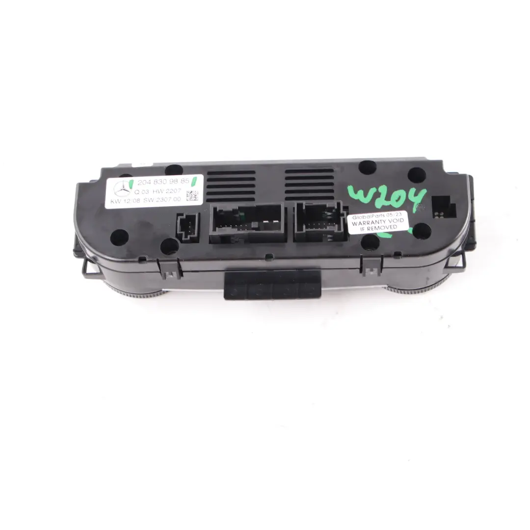 Mercedes W204 Air Conditioning Unit Control Switch Panel Module - SKU A2048309885 - Part number A2048309885