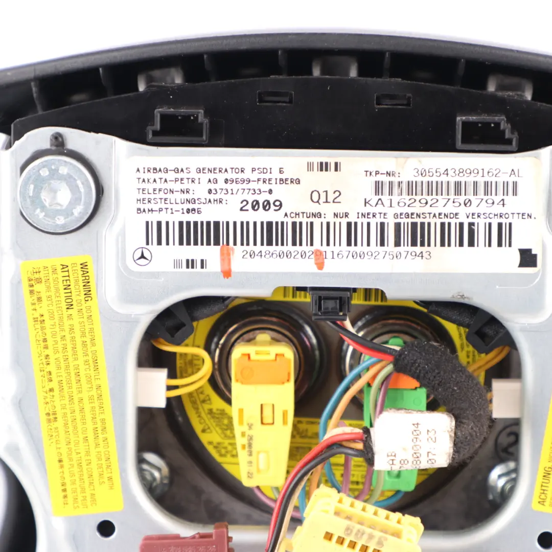 Mercedes W204 Steering Wheel Airbag Driver's Side Module Black - SKU A2048600202 - Part number A2048600202