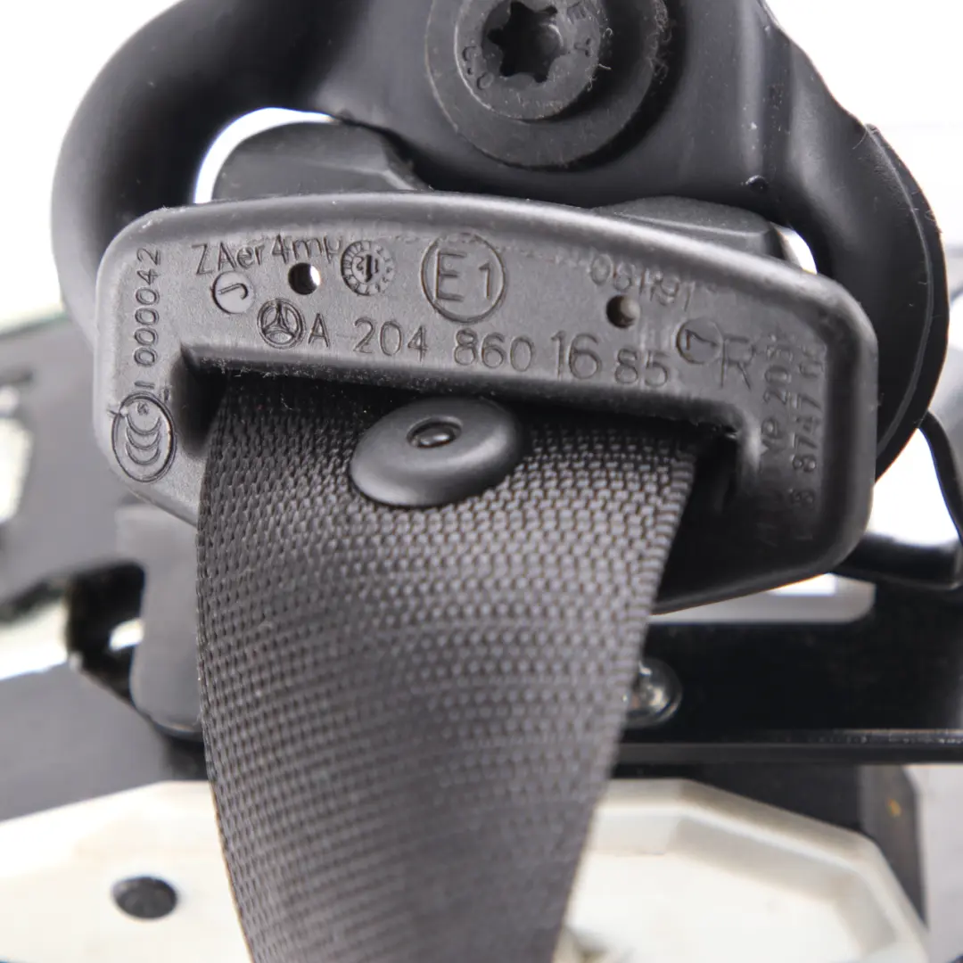 Seatbelt Front Right O/S Seat Safety Belt Black to Mercedes W204 Coupe with Part number A2048601685 Mercedes W204 Coupe Seatbelt Front Right O/S Seat Safety Belt Black - SKU A2048601685 - Part number A2048601685